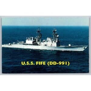 USS FIFE DD-991 Spruance Class Destroyer Navy Ship Vintage Postcard Gulf War